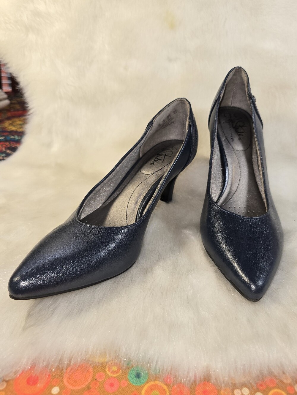 LifeStride "Sevyn" Vegan Pumps in Lux/Shimmer Navy - Womens